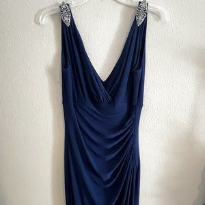 Ralph Lauren Blue Evening Dress with Rhinestone Accents *WORN ONCE!*